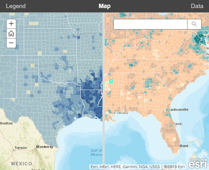 Map of Median Household Income and Black Population
